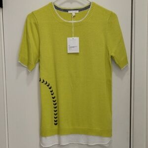 Lisa Todd Vibrant Yellow Sweater with Black Accents